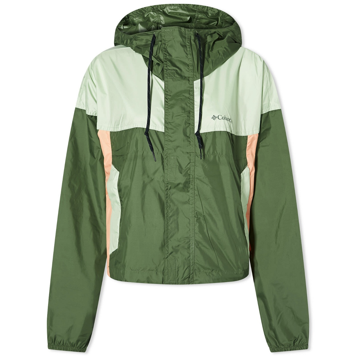 Columbia Women's Flash Challenger Cropped Windbreaker in Canteen/Sage L