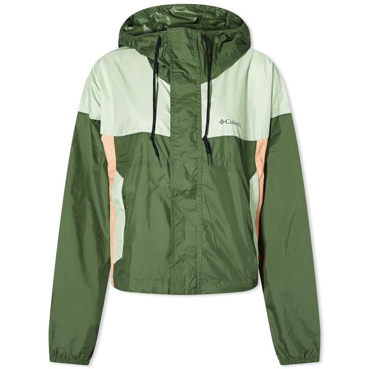 Photo: Columbia Women's Flash Challenger Cropped Windbreaker in Canteen/Sage L