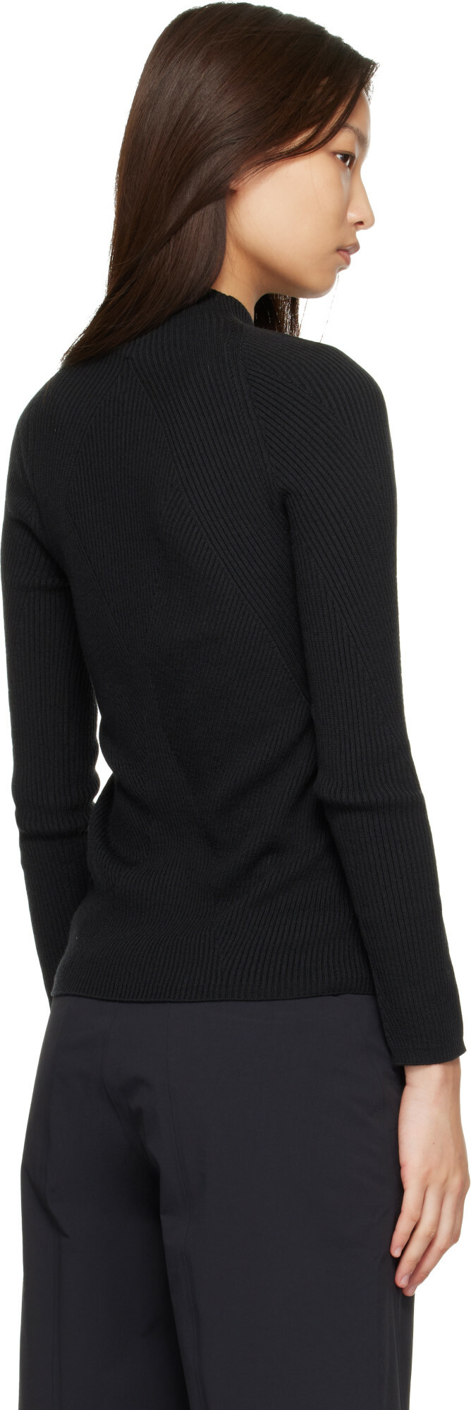 Veilance Black Conic Wool Midlayer Sweater