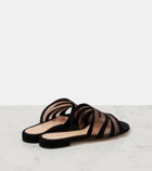 Gianvito Rossi Suede and mesh slides