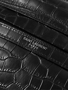 SAINT LAURENT - Croc-Effect Leather Messenger Bag