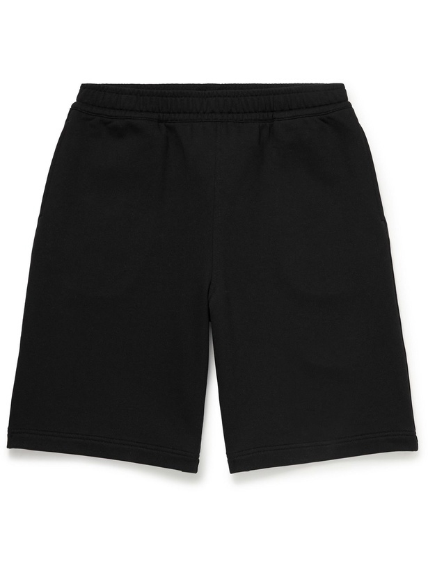 Photo: BURBERRY - Wide-Leg Logo-Print Cotton-Jersey Shorts - Black