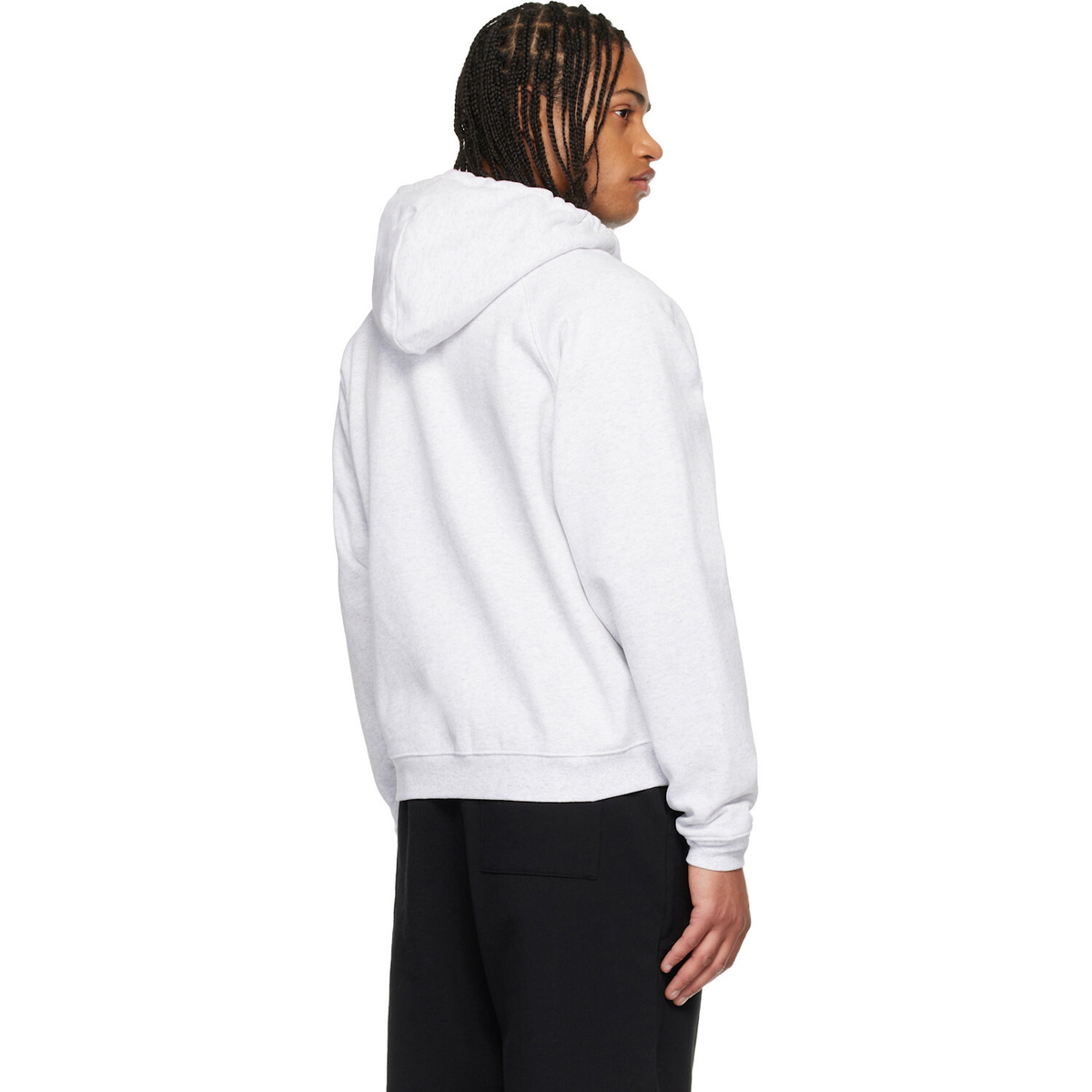 Dime Gray Cursive Small Logo Zip Hoodie