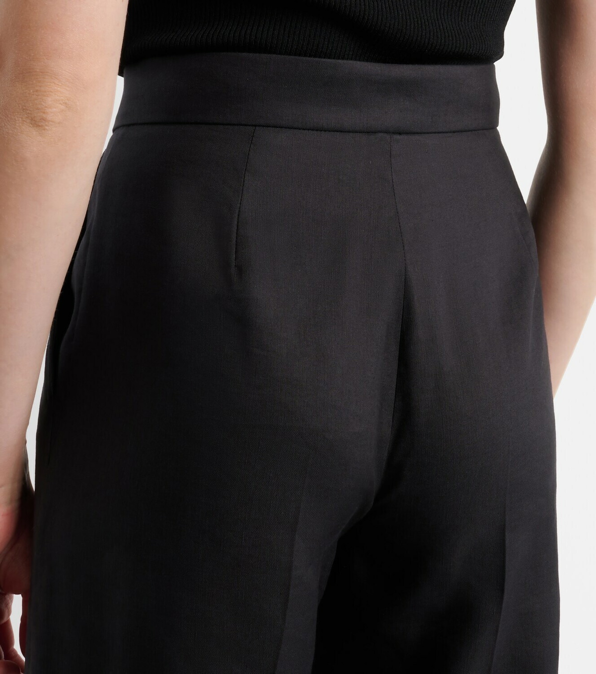 Max Mara Linen and silk twill wide-leg pants