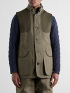 Purdey - Herringbone Wool-Blend Tweed Gilet - Green