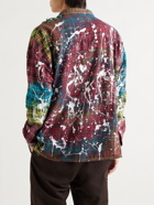 Needles - Paint-Splattered Patchwork Checked Cotton-Flannel Shirt
