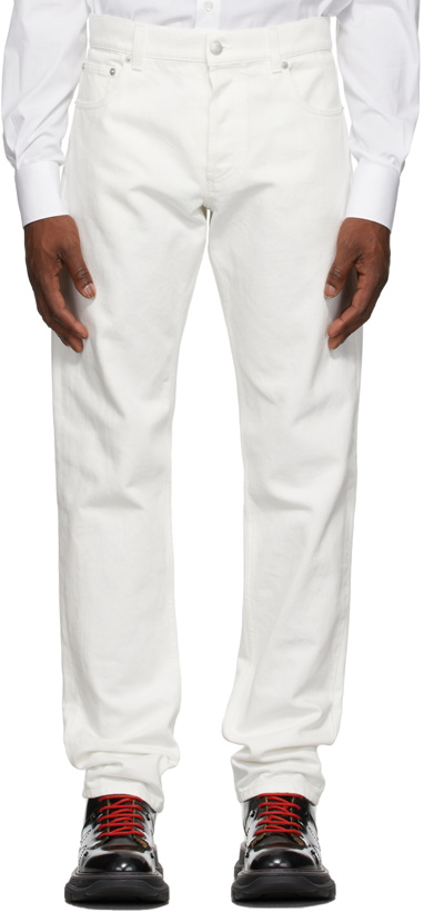 Photo: Alexander McQueen White Denim Jeans