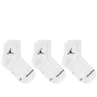 Air Jordan Men's Jordan Everyday Max Sock - 3 Pack in White/Black