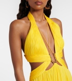 Roberto Cavalli Cutout silk chiffon gown
