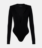 Mugler Hooded jersey bodysuit