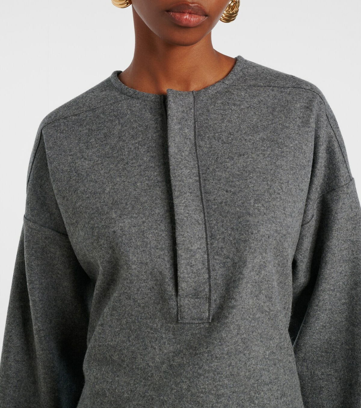 Victoria Beckham Wool and cashmere Henley shirt