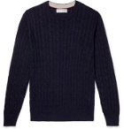 Brunello Cucinelli - Cable-Knit Linen and Cotton-Blend Sweater - Blue