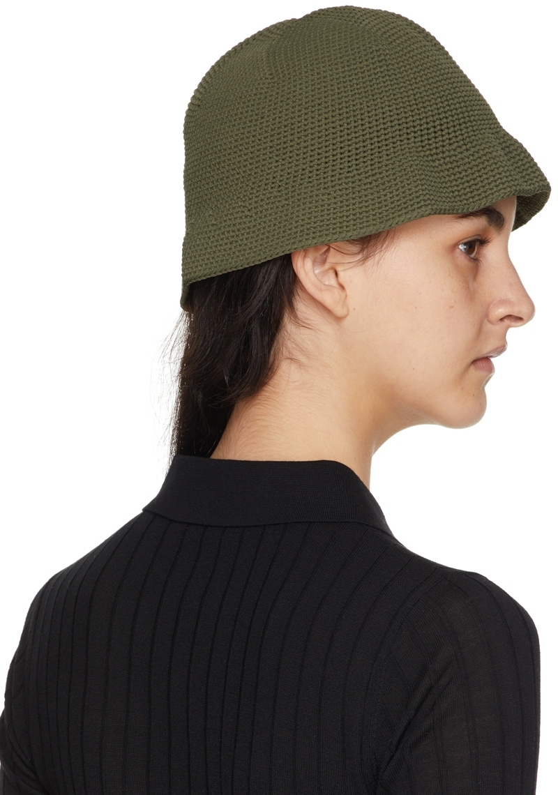Dion Lee Khaki Crochet Beach Hat