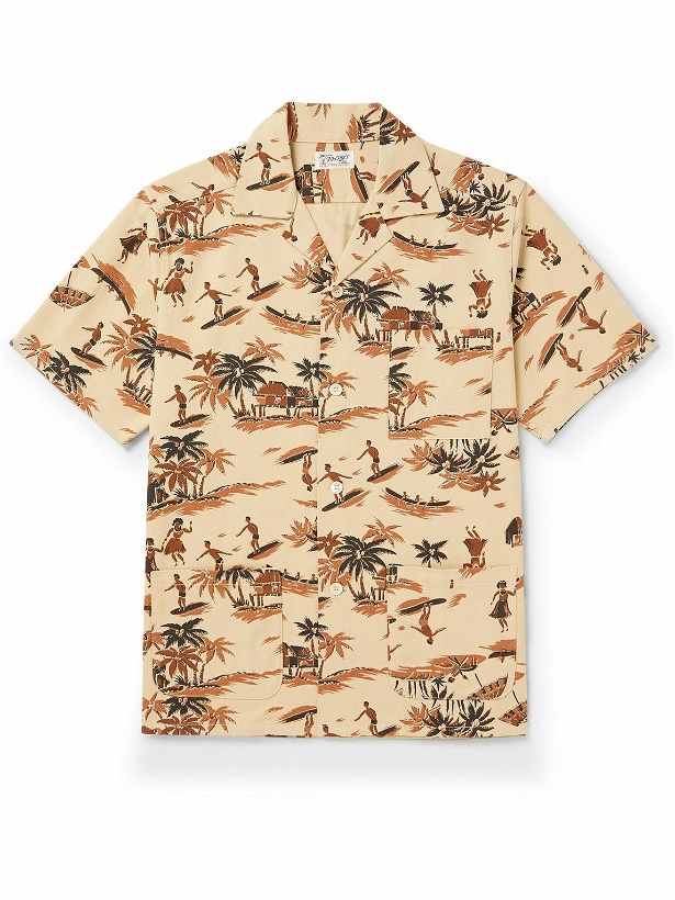Photo: THE REAL MCCOY'S - Camp-Collar Printed Cotton-Twill Shirt - Neutrals