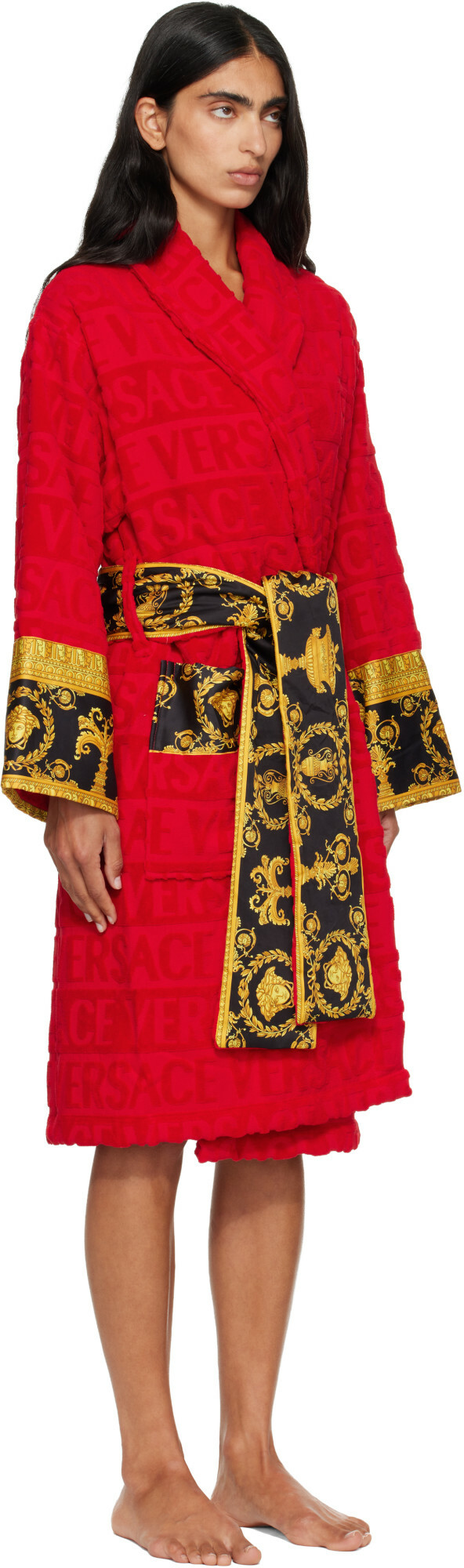 Versace Red 'I Heart Baroque' Bathrobe