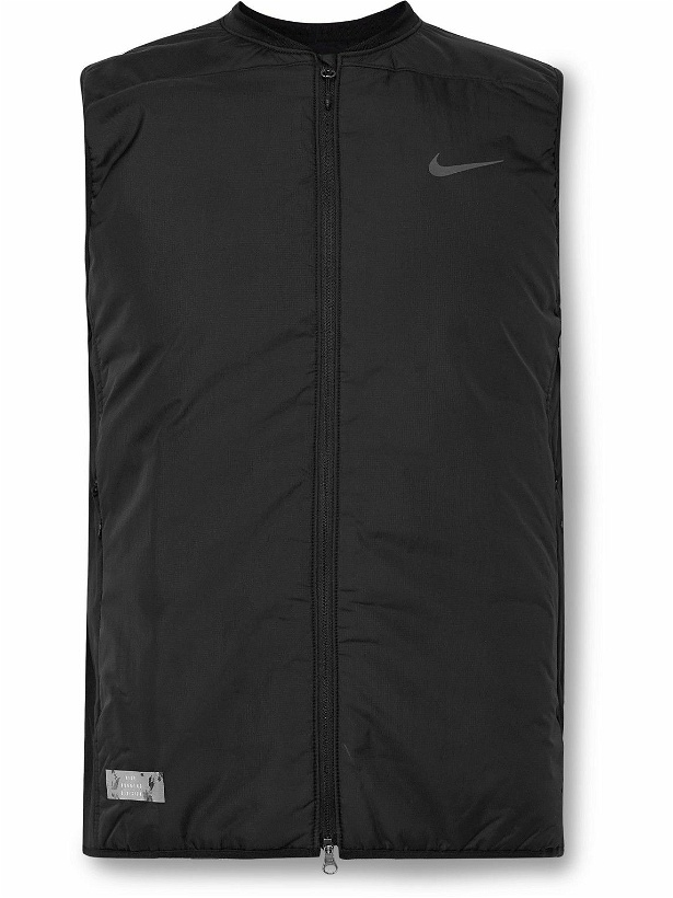 Photo: Nike Running - Run Division TechFleece-Panelled Nylon-Ripstop Gilet - Black