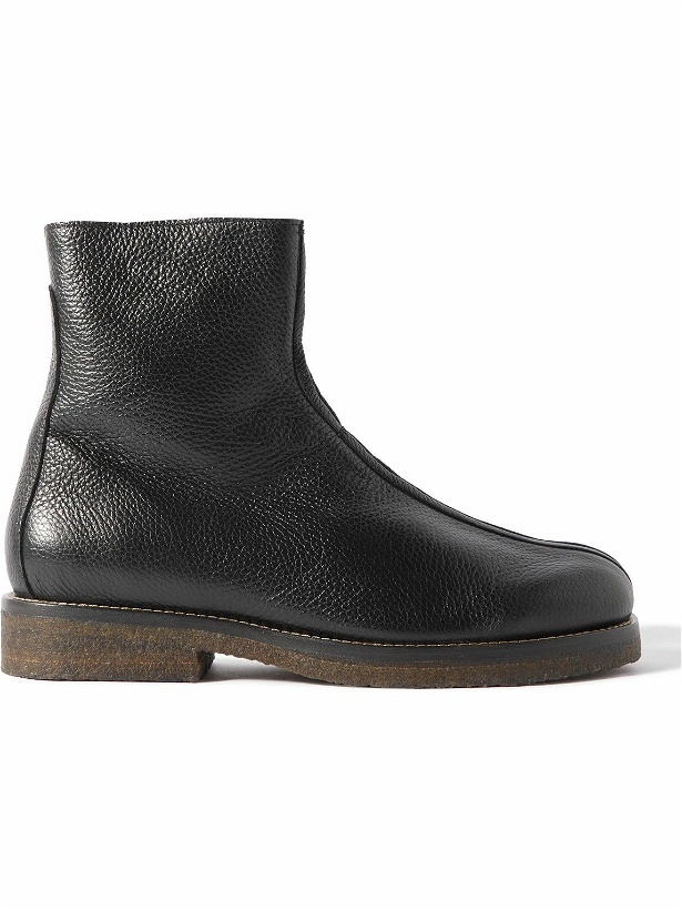Photo: Lemaire - Shearling-Lined Full-Grain Leather Boots - Black
