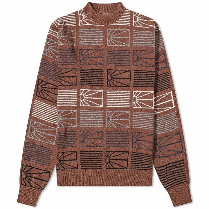 Photo: PACCBET Men's Intarsia Knit Sweater in Brown