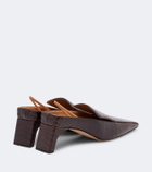 Calvin Klein Collection Tilda croc-effect leather slingback pumps