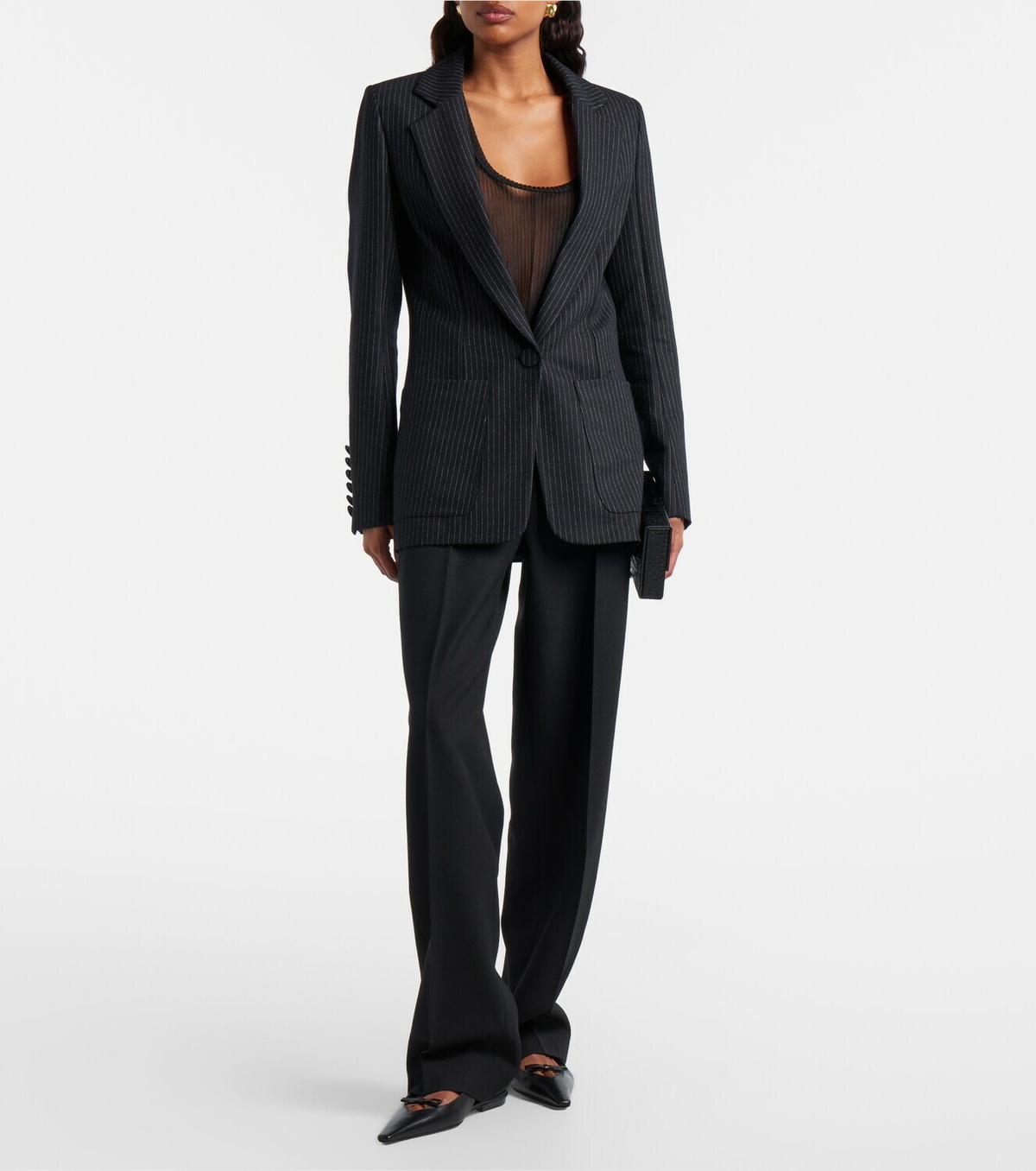 Nina Ricci Pinstripe wool-blend blazer
