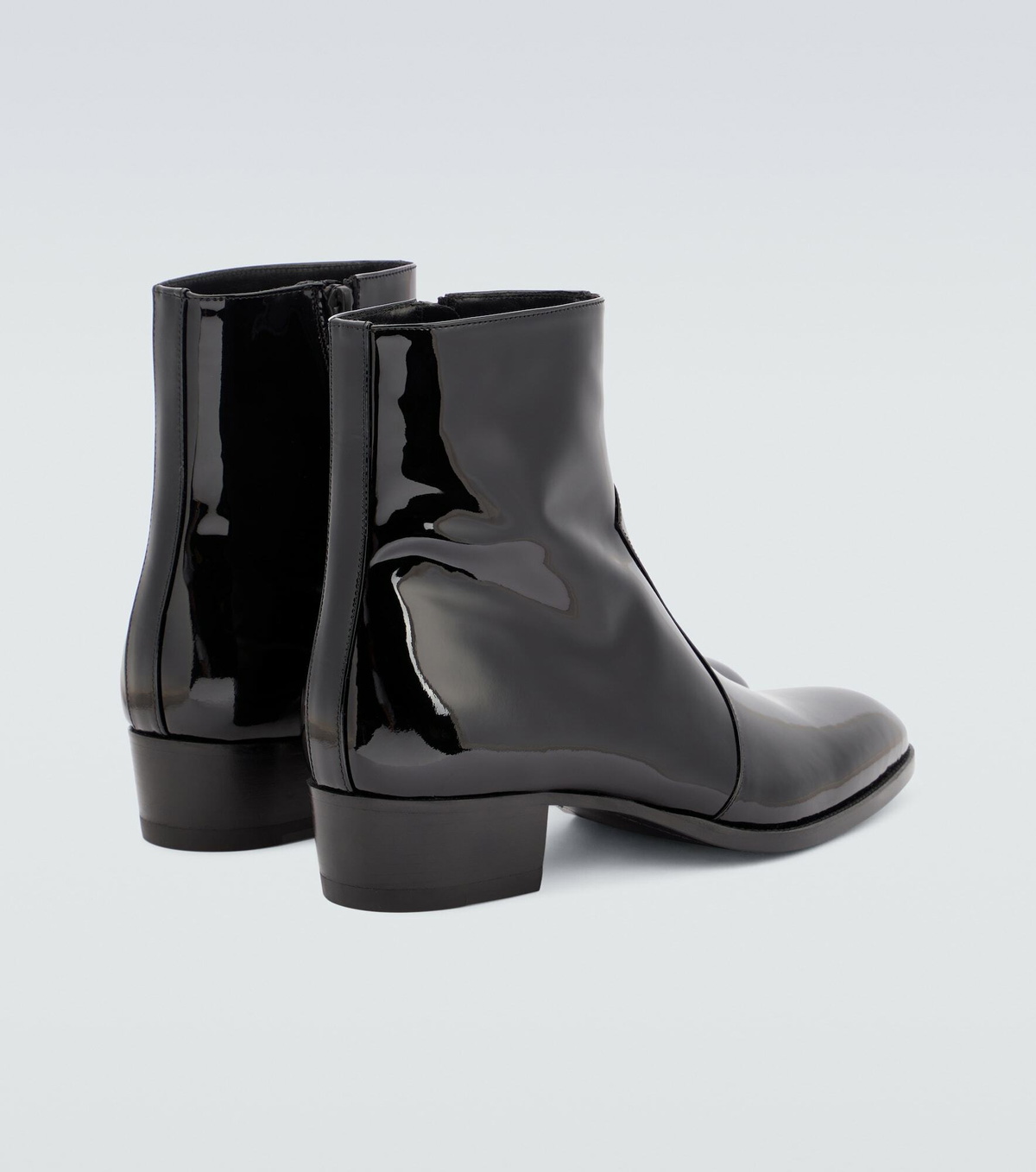 Saint Laurent - Wyatt patent leather ankle boots