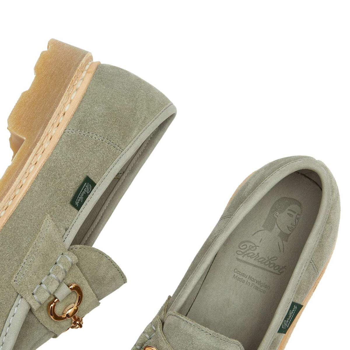 Paraboot Women's Vinvenne Suede Loafer in Lime