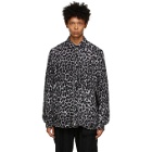 Sacai Black and Grey Wool Leopard Shirt
