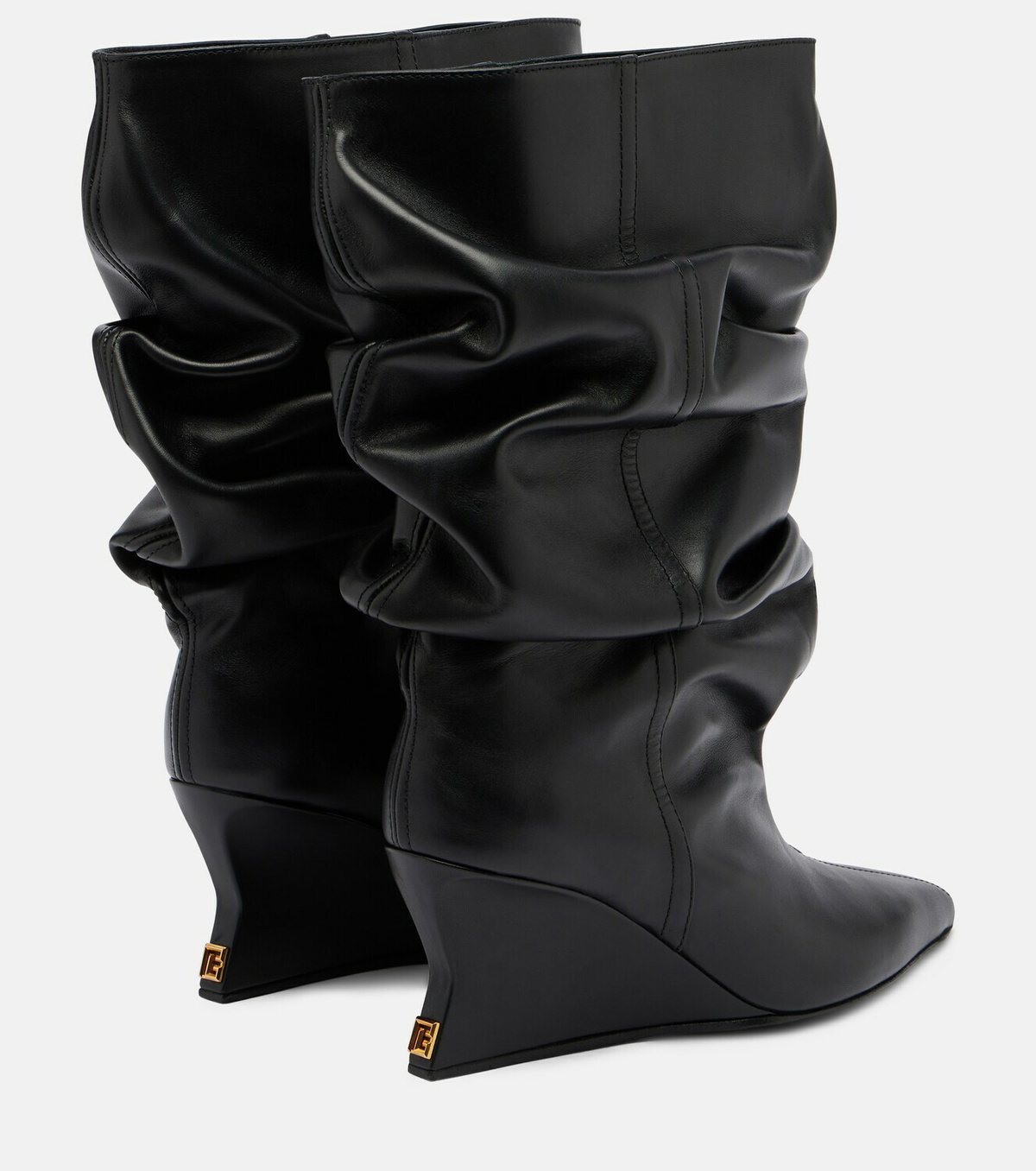 Balmain Leather wedge boots