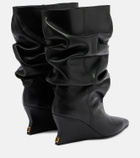 Balmain Leather wedge boots