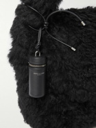 SAINT LAURENT - Leather-Trimmed Shearling Messenger Bag - Black