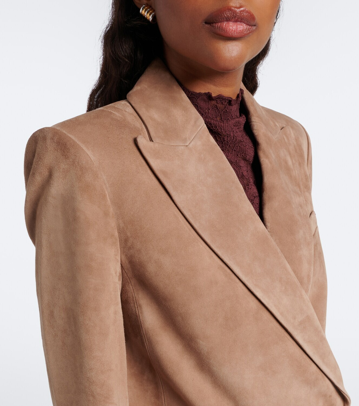 Veronica Beard Oria double-breasted suede jacket