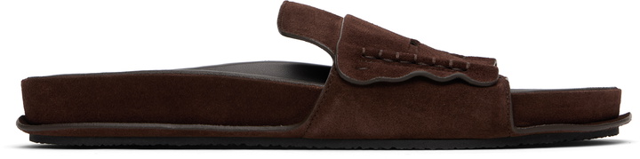 Photo: JACQUEMUS Brown Suede Loafer Sandals
