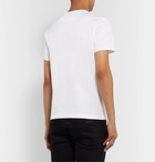 Fendi - Slim-Fit Logo-Flocked Cotton-Jersey T-Shirt - White