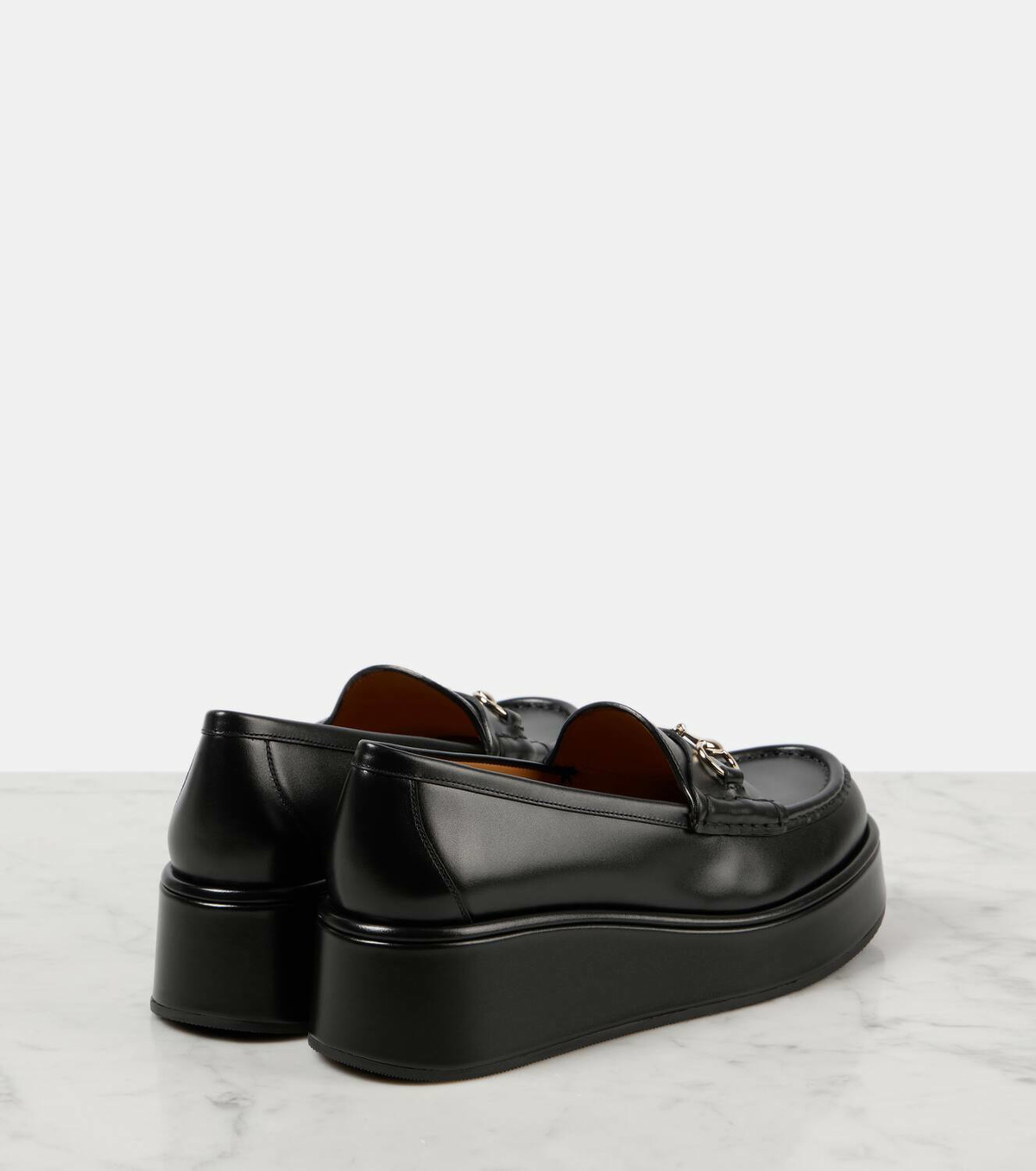 Gucci Horsebit leather wedge loafers Gucci