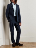 Officine Générale - Joseph Straight-Leg Cotton-Seersucker Drawstring Suit Trousers - Blue