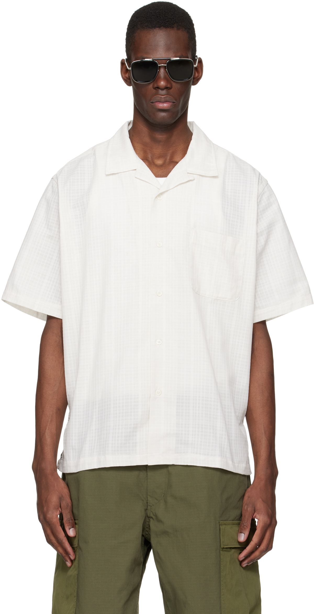 nanamica Off-White Open Collar Shirt Nanamica