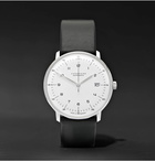 Junghans - Max Bill Automatic 40mm Stainless Steel and Leather Watch, Ref. No. 27470000 - White