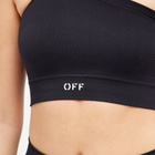 Off-White Women's Stamp Logo Sports Asymetric Bralet Top in Black