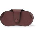 Valextra - Pebble-Grain Leather Sunglasses Case - Burgundy