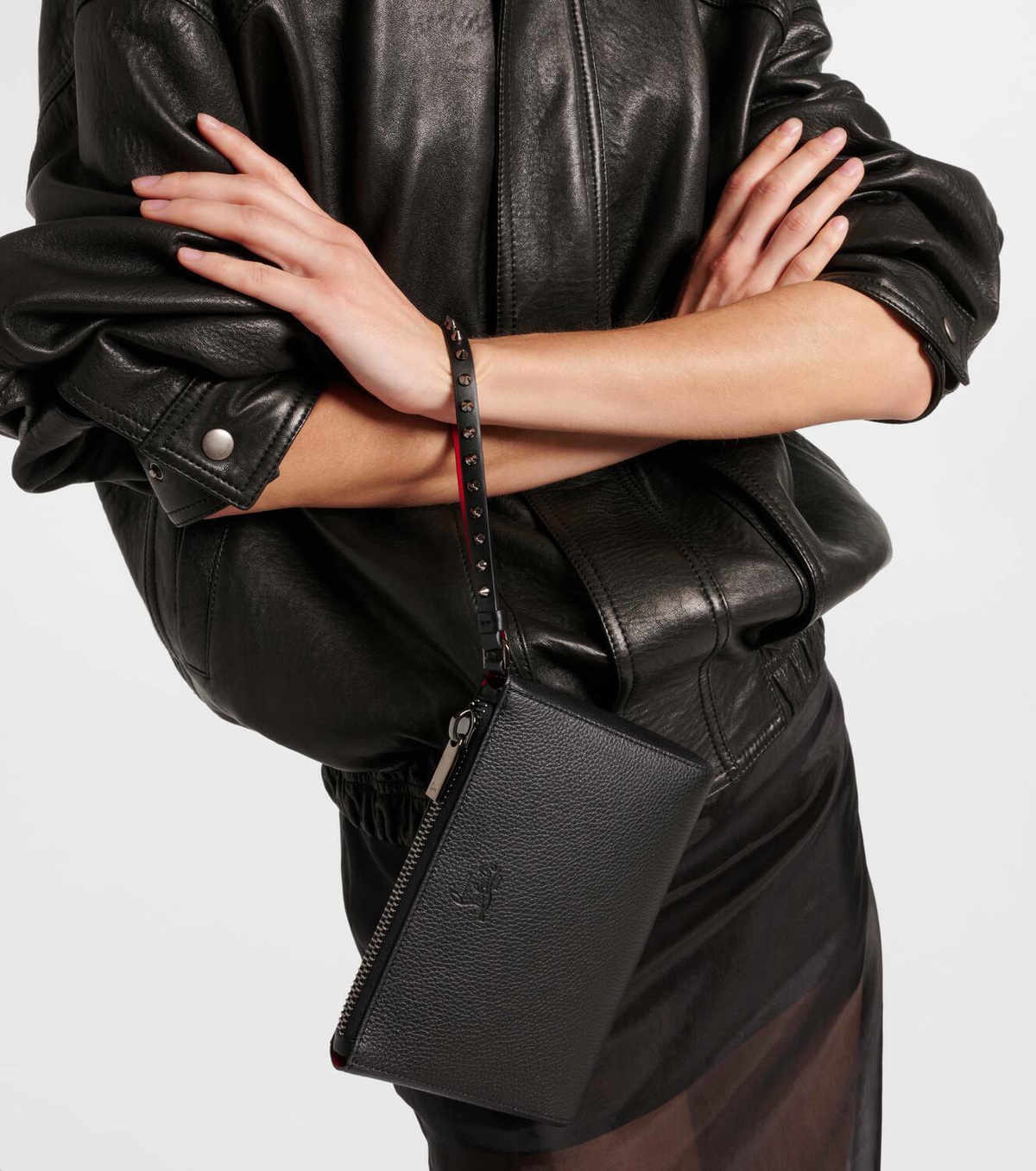 Christian Louboutin Cabata Mini studded leather pouch