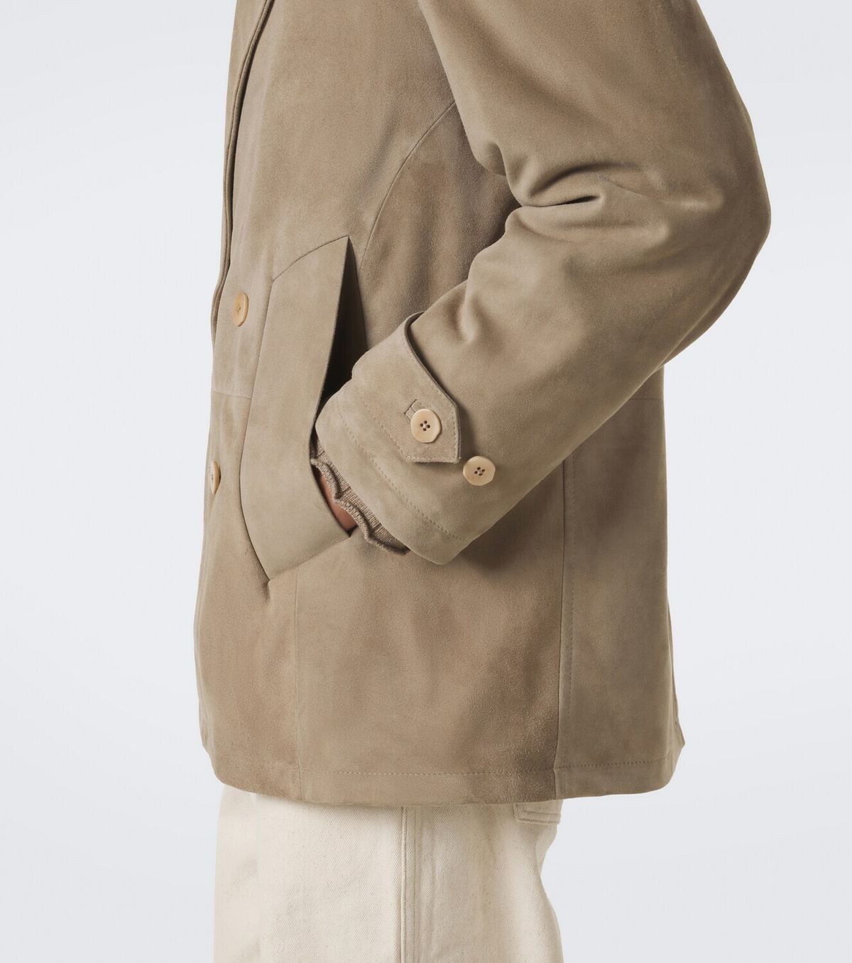 Stòffa Double-breasted suede jacket