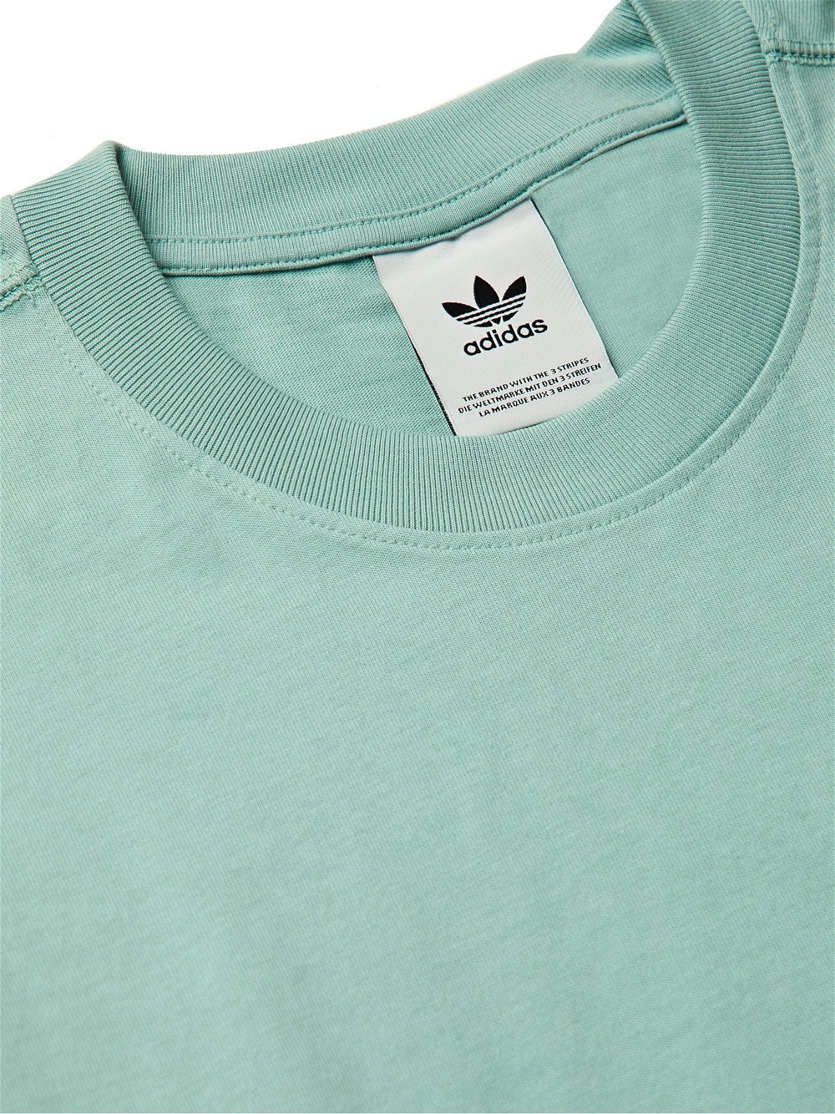 ADIDAS ORIGINALS - T-Shirt Originals Premium Cotton-Jersey Organic Green Logo-Appliquéd - Adicolor adidas