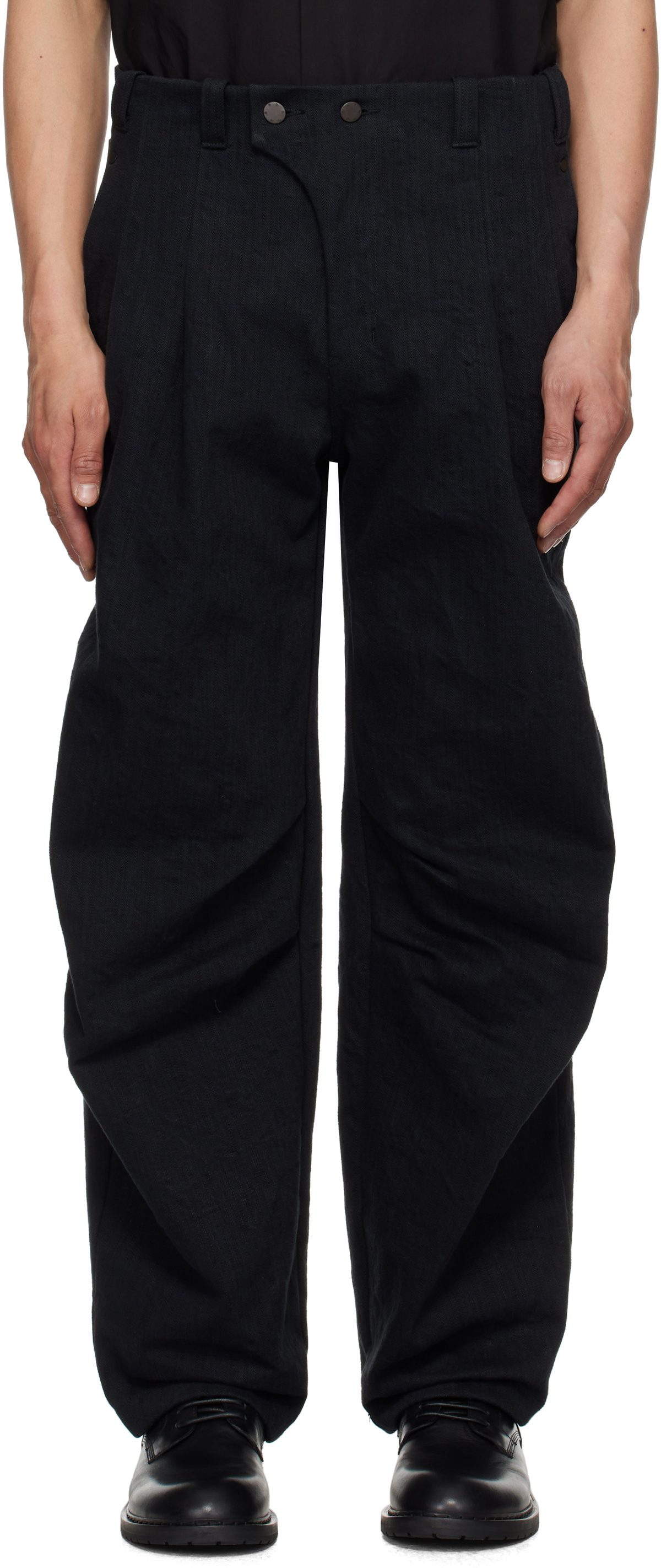 DEVOA Black Baggy Heavy Denim Jeans