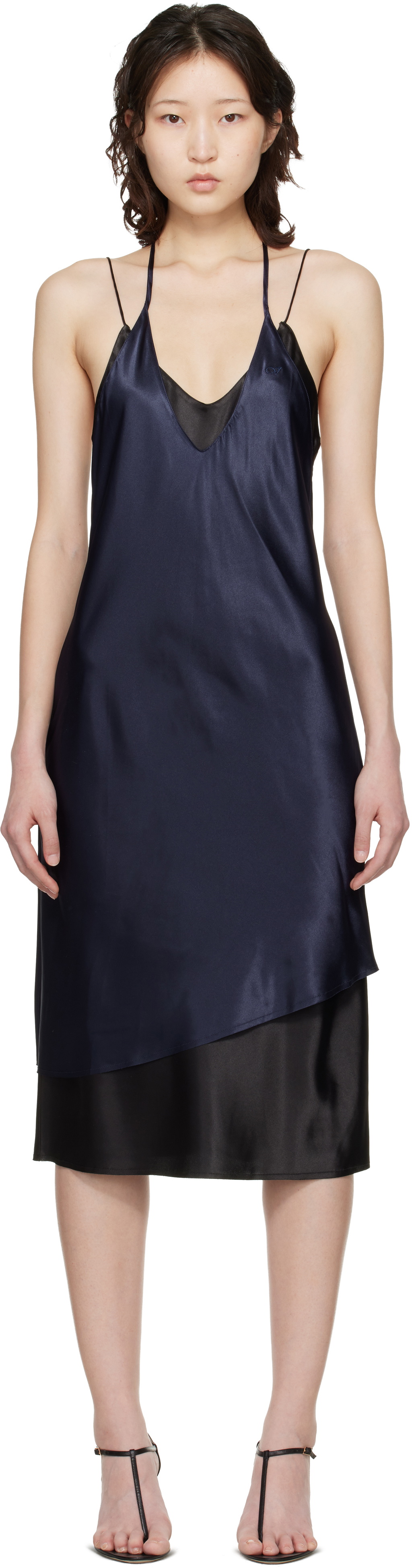 VETEMENTS Navy & Black Layered Minidress