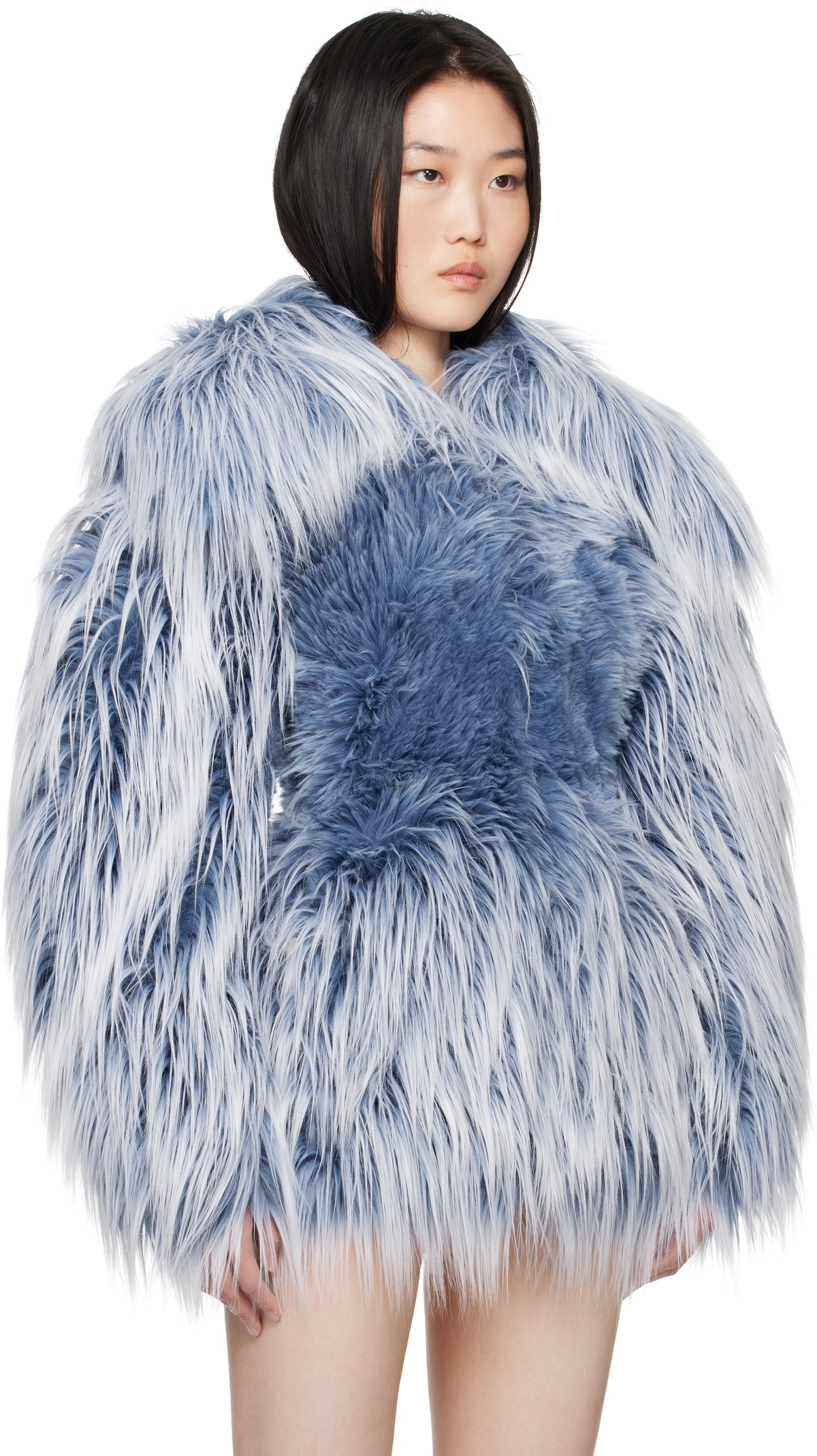Diesel Blue W-Caby Faux-Fur Jacket Diesel