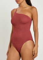 Hunza G Clara One-shoulder Crinkle Swimsuit - Rust - One Size