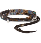 Peyote Bird - Multi-Stone and Leather Wrap Bracelet - Blue