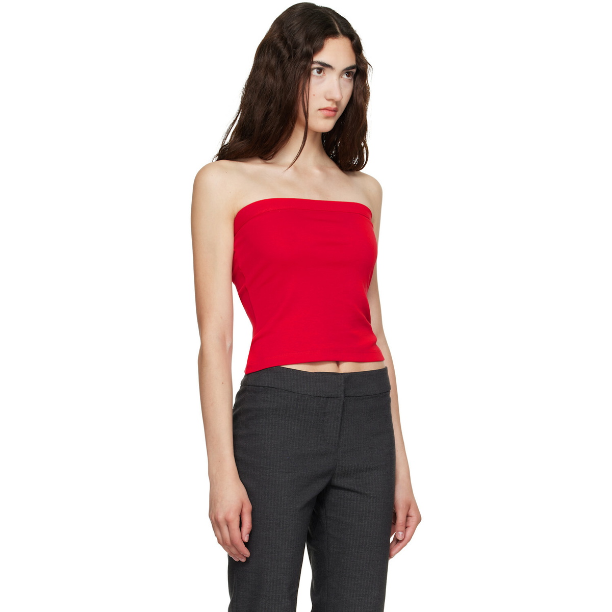 FLORE FLORE Red Bes Bandeau Top
