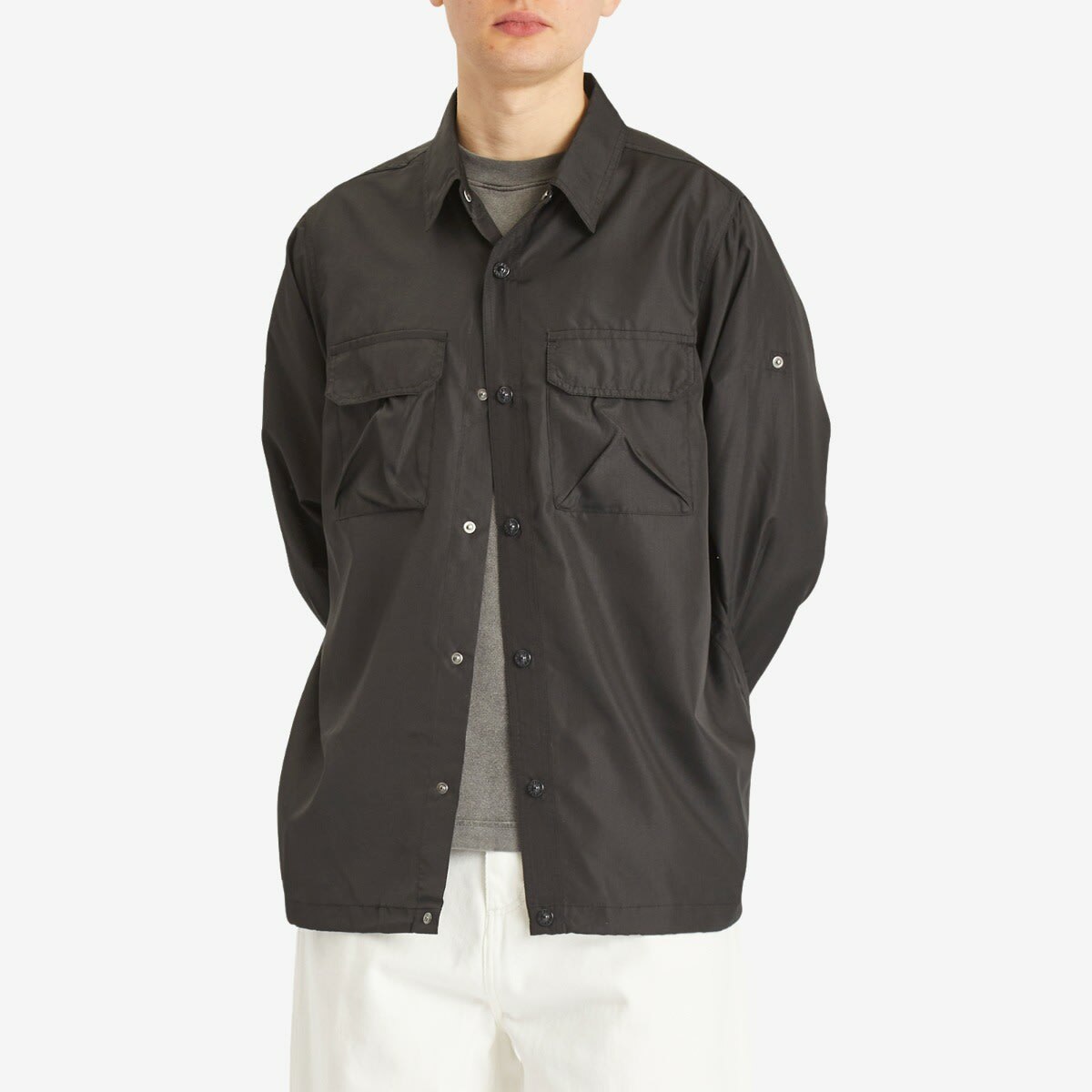 Taion Men's Military Pocket Shirt in Black