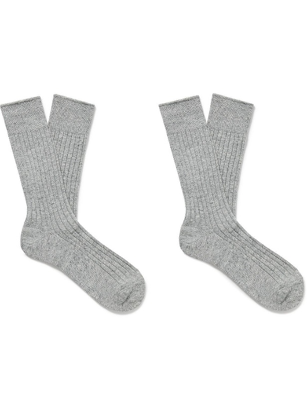 Photo: Lady White Co - Two-Pack Ribbed Organic Cotton Socks